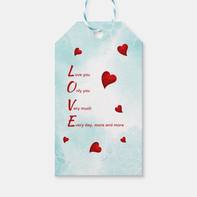 Love You, Valentine Gift Tags (Front)