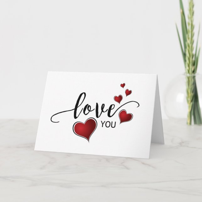 Love You Valentine Holiday Card (Front)