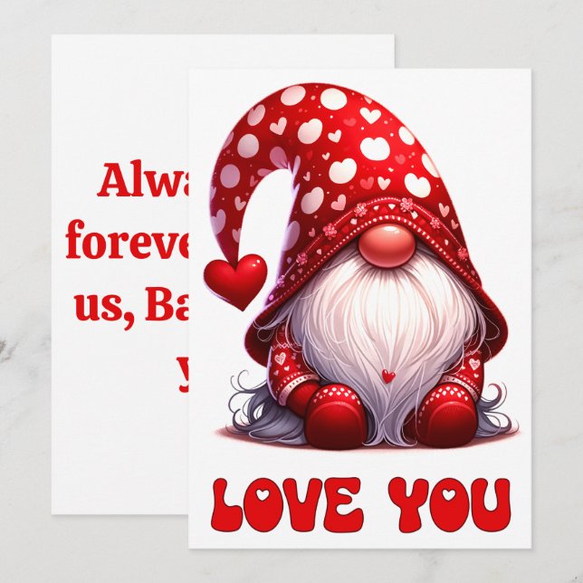 Love You - Valentine's Day Card (Front/Back)
