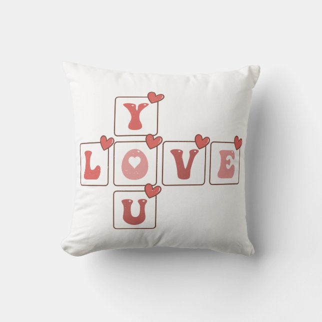 Love You Valentine's Day Cushion (Front)