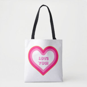 Love You Valentine's Day Cute Pink Shades Hearts  Tote Bag