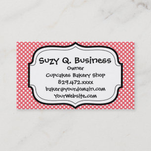 Love You Valentine's Day Gifts on Pink Polka Dots Business Card
