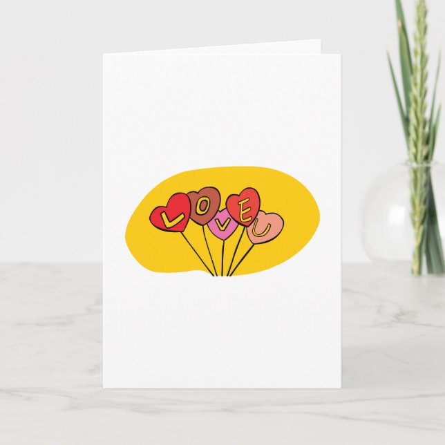 Love You Valentines Day Holiday Card (Front)