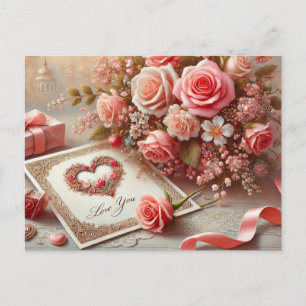 Love You Valentine's Day  Holiday Postcard