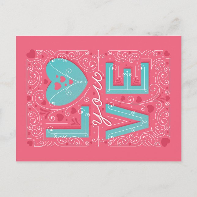 LOVE YOU / Valentine's Day Postcard (Front)