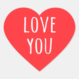 Love you Valentine's day red heart Heart Sticker