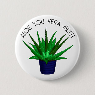 Love You Very Much   Funny Plant Pun   6 Cm Round Badge