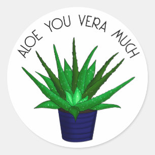 Love You Very Much Funny Plant Pun Classic Round Sticker
