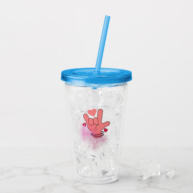 Love you.w acrylic tumbler (Back Ice)