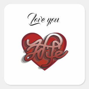 Love you Wife Heart design Square Sticker
