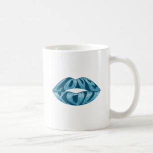 Love you with glitter letters inside lips coffee mug