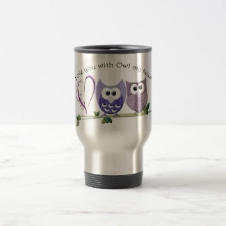 Love you with Owl my heart, cute Owls art gifts Travel Mug