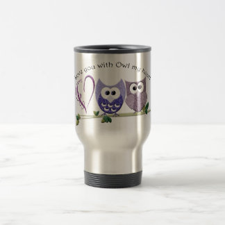 Love you with Owl my heart, cute Owls art gifts Travel Mug