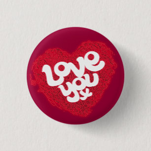 Love you x red heart badge
