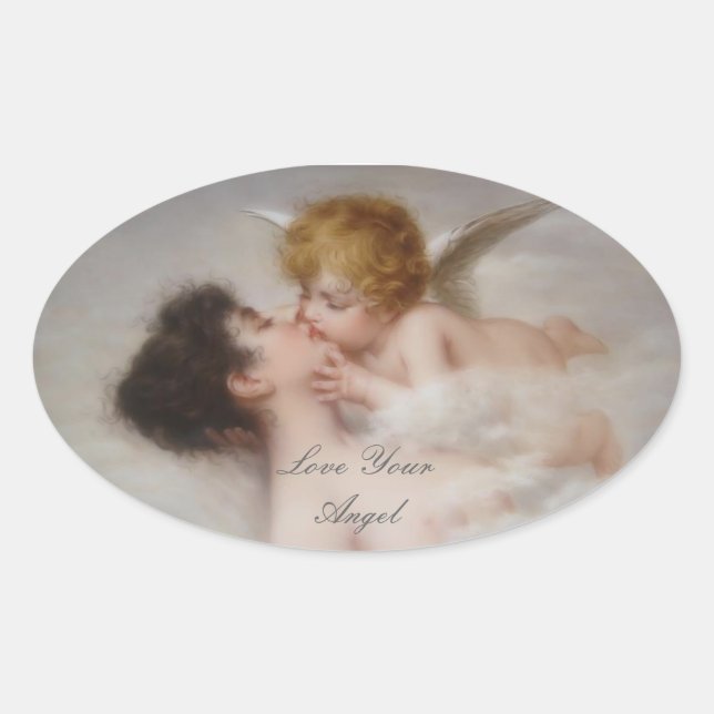 love your angel oval sticker (Front)