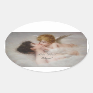 love your angel oval sticker