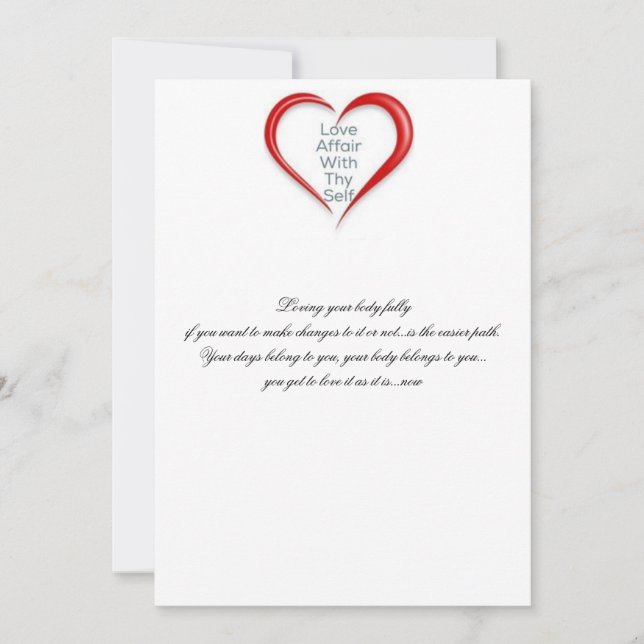 Love your body now thank you card (Front)