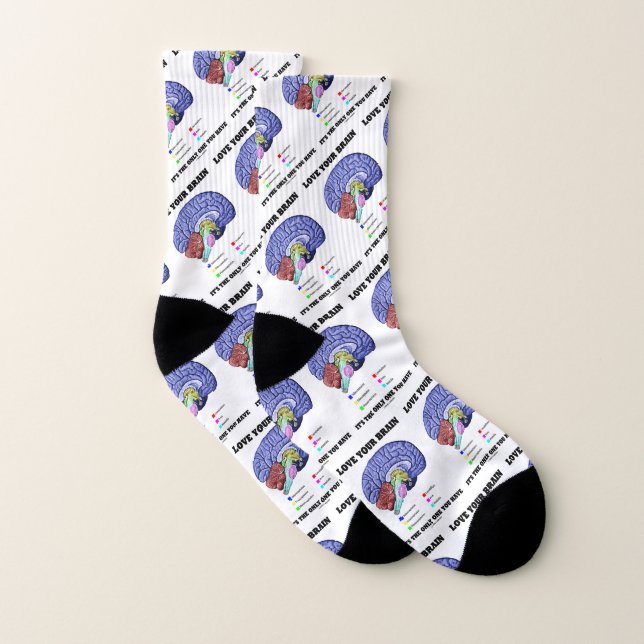 Love Your Brain It's The Only One You Have Advice Socks (Pair)