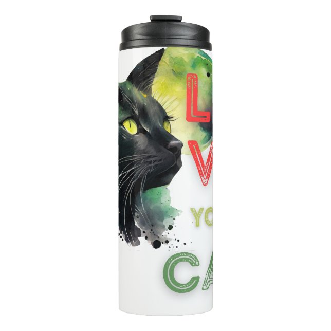 Love your cat  thermal tumbler (Front)