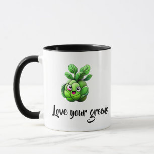 “Love Your Greens” Funny Brussels Sprout  Mug