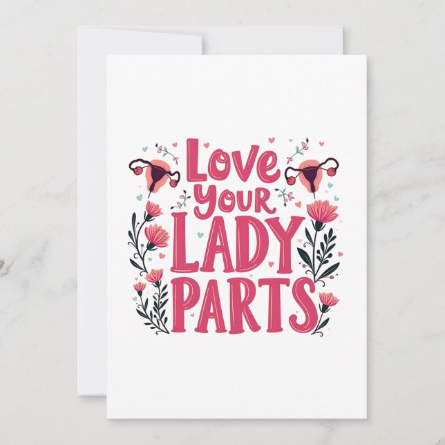 Love Your Lady Parts Womb Body Positivity  Thank You Card (Front)