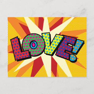 LOVE Your Message Speech Bubble Fun Retro Announcement Postcard