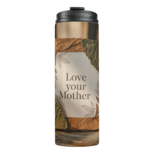 Love Your Mother Earth Eco Gift Vintage Art Thermal Tumbler