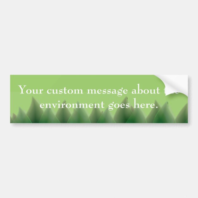 Love Your Mother Earth: Green Leaves & Water Bumper Sticker (Front)