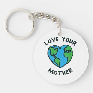 Love Your Mother Earth Heart Key Ring