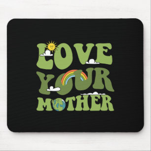Love Your Mother Groovy Hippie Earth Day Mother Ea Mouse Mat