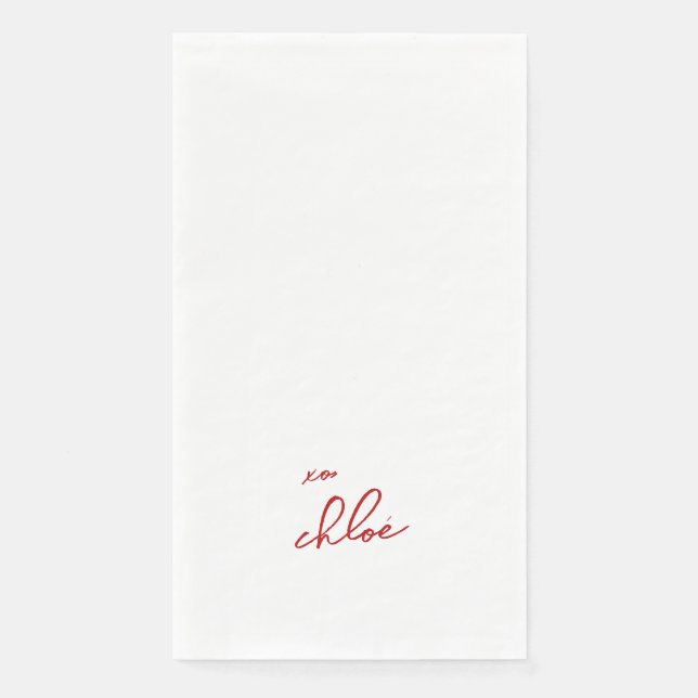 Love “Your Name” Red Typography Napkin (Front)