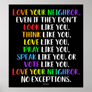 Love Your Neighbour Motivational Diverse Classroom Poster