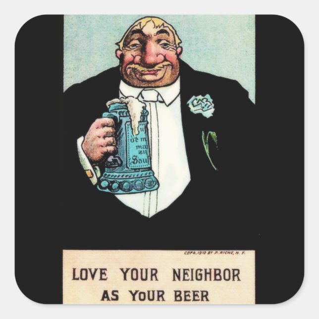 Love Your Neighbour Square Sticker (Front)
