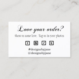 Love Your Order Small Business Order Insert Card