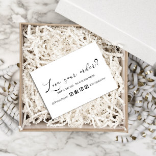 Love Your Order Small Business Order Insert Card 