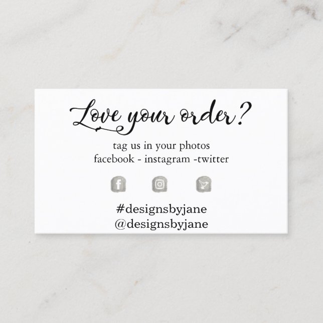 Love Your Order Small Business Order Insert Card (Front)