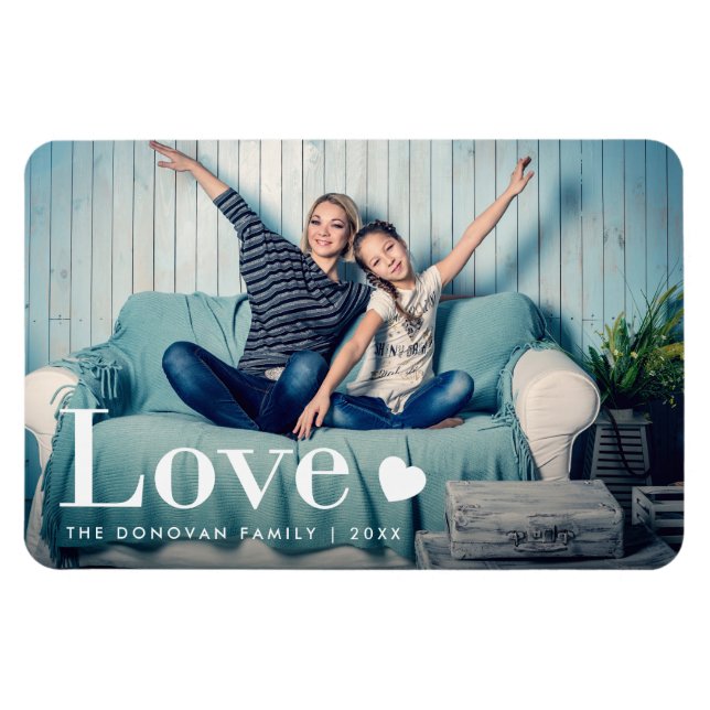 Love | Your Personal Photo and a Heart Magnet (Horizontal)