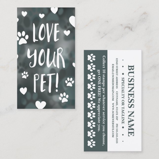 love your pet loyalty card bokeh (Front/Back)
