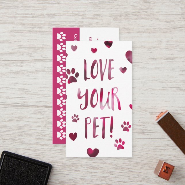 love your pet punch card bokeh (Front/Back In Situ)