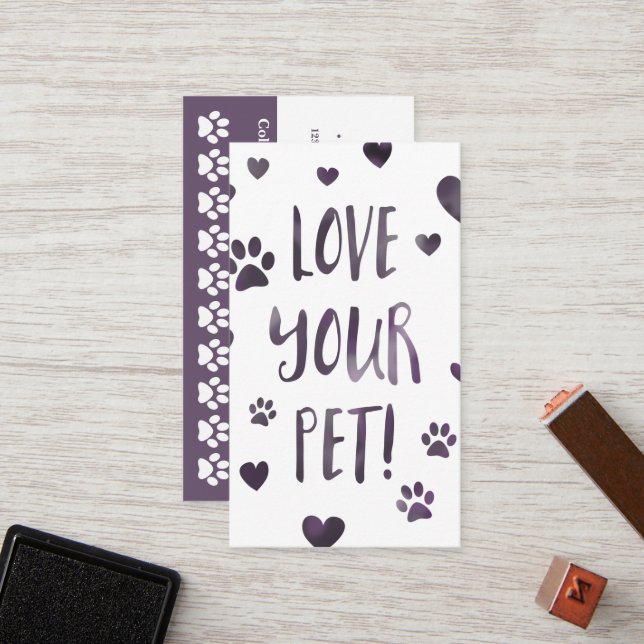 love your pet punch card bokeh (Front/Back In Situ)