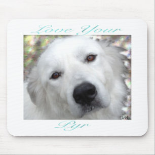 Love Your Pyr Great Pyrenees Teal Mouse Mat