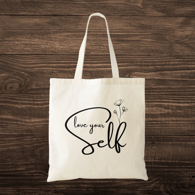 "Love Your Self" Inspirational Tote Bag (Creator Uploaded)