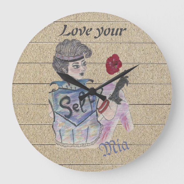 🕰️ "Love Your Self" Personalised  Wall Clock (Front)