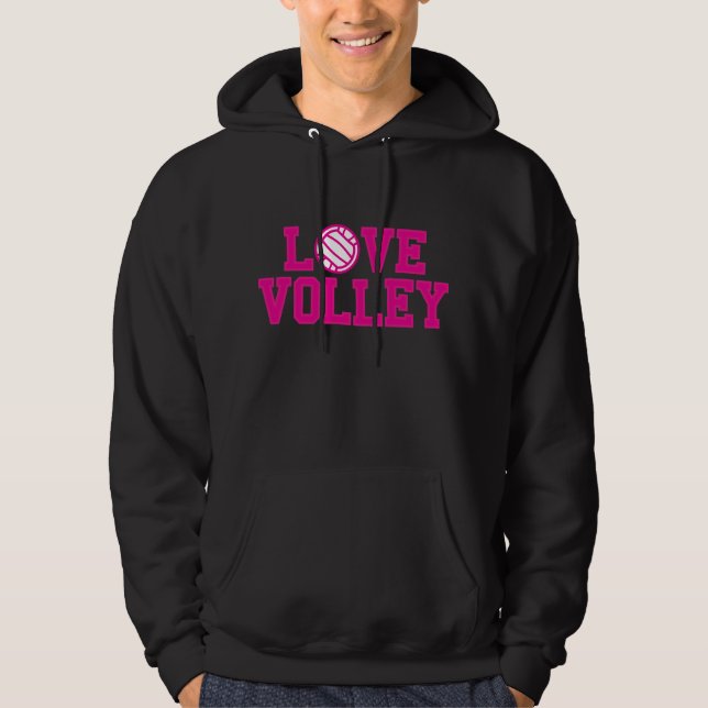 Love Your Volleyball Hooded Sweatshirt (Front)