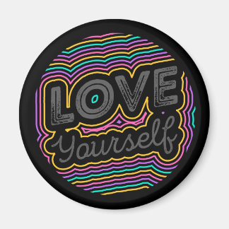 Love Yourself Colourful Line Design Magnet