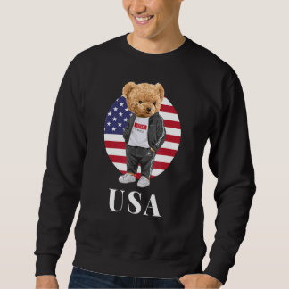 Love Yourself Cool Illustration Teddy Bear With Us Sweatshirt