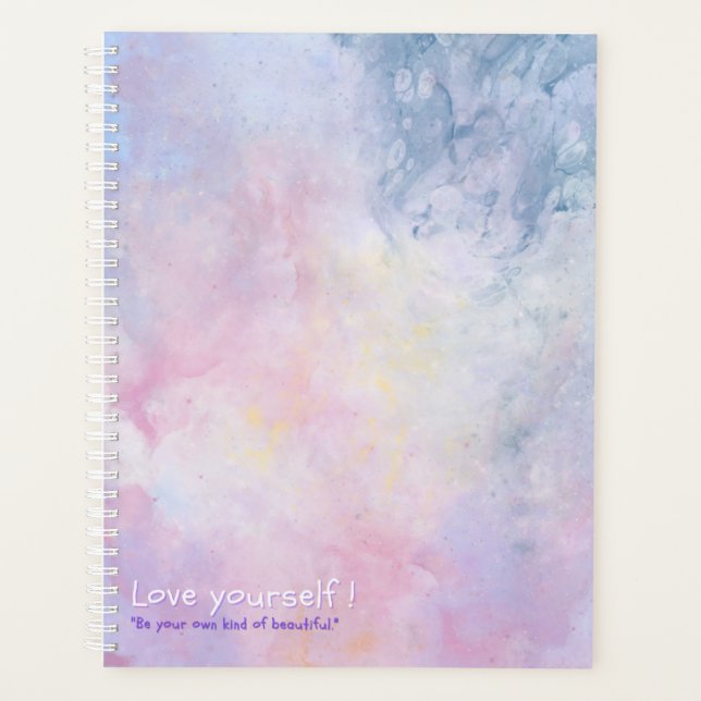 love yourself cute girly rainbow colour planner (Front)