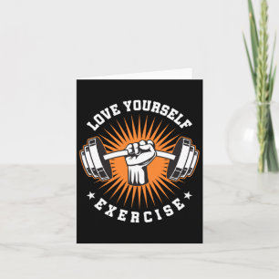 Love Yourself Exercise Training Pump Bodybuilding Card