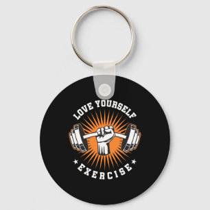 Love Yourself Exercise Training Pump Bodybuilding Key Ring