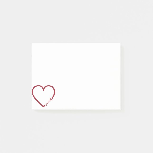 Love yourself heart minimalistic design post-it notes (Front)